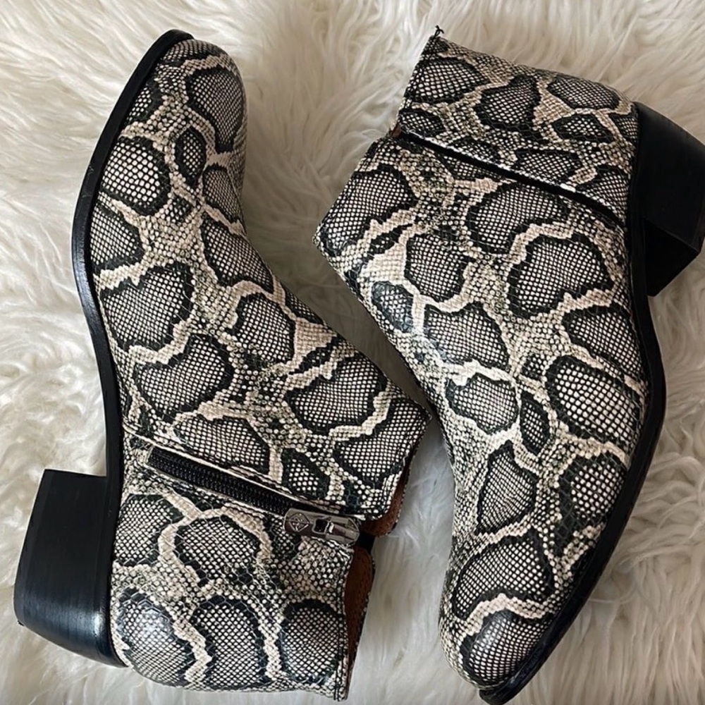 ANTONIO MELANI Snake Print Ankle Boots